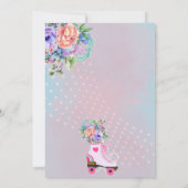 Retro Blumenwalzenlaufbahn boho Babydusche Einladung (Rückseite)