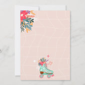 Retro Blumenwalzenlaufbahn boho Babydusche Einladung (Rückseite)