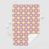 Retro-blumiges geometrisches Muster Golfhandtuch (Insitu)