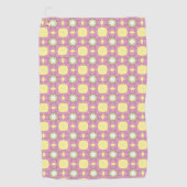 Retro-blumiges geometrisches Muster Golfhandtuch (Vorderseite)