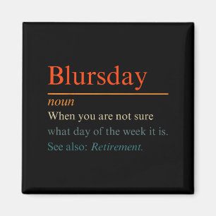 Retro Blursday Definition Lustiges Rentner Design Magnet
