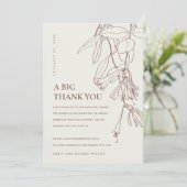 RETRO BLUSH AUS DER WEISSEN LINIE ZEICHNEND BLUMEN DANKESKARTE (Stehend Vorderseite)