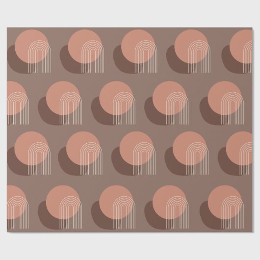 Retro Blush Brun Sunset Geschenkpapier (Flach)