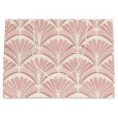 Retro blush pink art deco fans pattern große geschenktüte (Vorderseite)