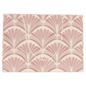 Retro blush pink art deco fans pattern große geschenktüte (Rückseite)