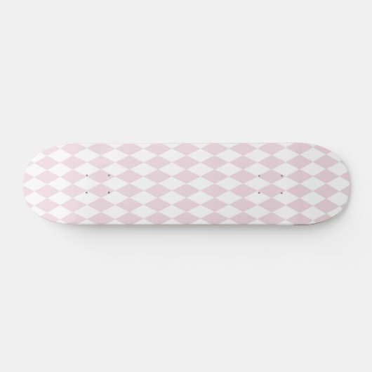 Retro Blush Pink Diamond Shape Muster Skateboard (Horizontal)