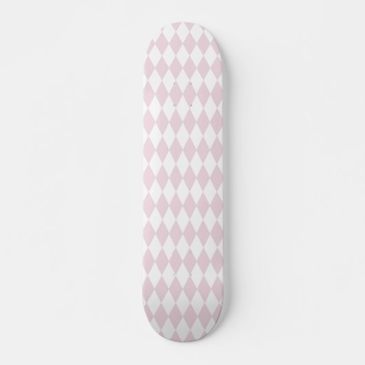 Retro Blush Pink Diamond Shape Muster Skateboard (Vorne)