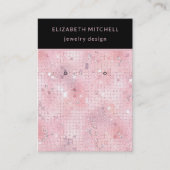 Retro Blush Pink Disco Glam | Earring Display Card Visitenkarte (Vorderseite)