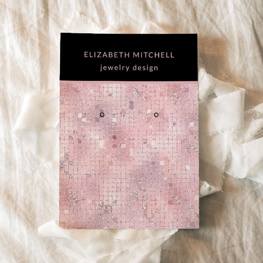Retro Blush Pink Disco Glam | Earring Display Card Visitenkarte