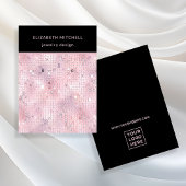 Retro Blush Pink Disco Glam | Earring Display Card Visitenkarte