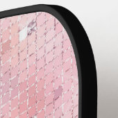Retro Blush Pink Disco Mirror | Monogramm Pickleball Schläger (Linke Seite)
