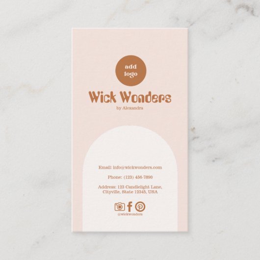 Retro Blush Pink Frische Pasta machen Visitenkarte (Vorderseite)