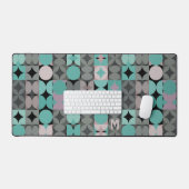 Retro Blush Pink Minze Aquamariner grüner Pop Kuns Schreibtischunterlage (Tastatur & Maus)