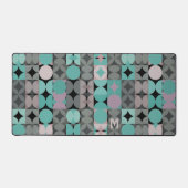 Retro Blush Pink Minze Aquamariner grüner Pop Kuns Schreibtischunterlage (Vorderseite)