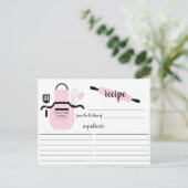 Retro Blush Schürze Küche Extras Rezept Karte (Stehend Vorderseite)