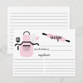 Retro Blush Schürze Küche Extras Rezept Karte (Vorne/Hinten)