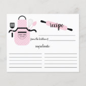 Retro Blush Schürze Küche Extras Rezept Karte (Vorderseite)