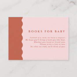 Retro Blush & Terracotta Waves Bücher für Baby Begleitkarte