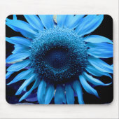 Retro Blütenblume Blume Blauer Sonnenblume Mousepad (Vorne)