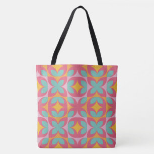 Retro-Blütenmosaik Tasche