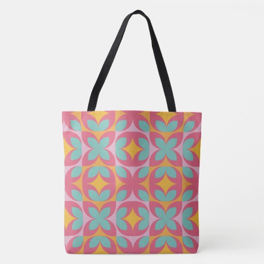 Retro-Blütenmosaik Tasche (Vorderseite)