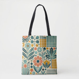 Retro-Blütenraster, florale Tasche