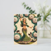 Retro Bly Dancer Postkarte (Stehend Vorderseite)