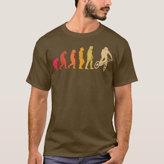Retro-BMX-Evolution Vintage Cycliententwicklung T-Shirt (Vorderseite)