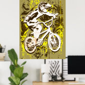 Retro Bmx Racing - Bmx Bike - Bmx Poster drucken (Heimbüro)