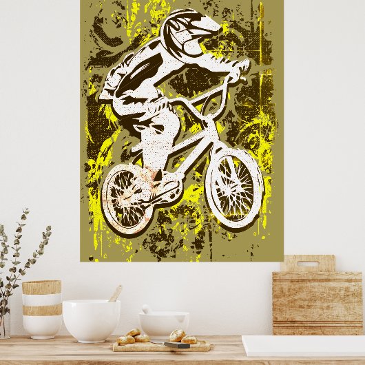 Retro Bmx Racing - Bmx Bike - Bmx Poster drucken (Küche)