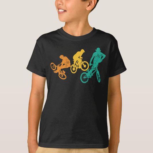 Retro BMX Rennrad Tricks Stunts T-Shirt (Vorderseite)