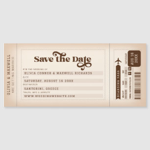 Retro-Boardingpass Save-the-Date-Magnet Magnetkarte