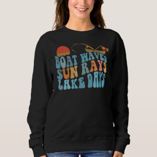 Retro Boat Waves Sonnentage See Tage Vintag für mi Sweatshirt