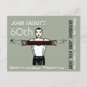 Retro Bodybuilding 60. Geburtstag Save the Date Ankündigungspostkarte (Vorderseite)