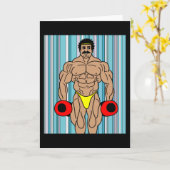 Retro-Bodybuilding Heften Karte (Gelbe Blume)