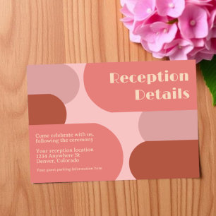 Retro Bögen Hochzeitsempfang Coral Pink Begleitkarte