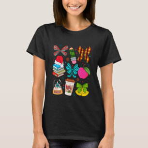 Retro-Bogen-Lehrer-Weihnachten-Buffalo-Karo-Weihna T-Shirt