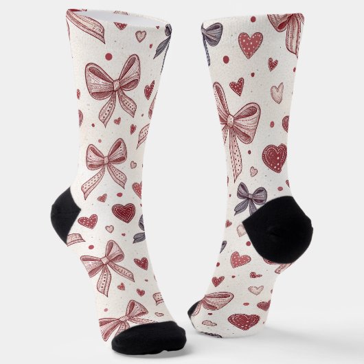 Retro-Bogen- und Herzchen-Socken Socken (Gewinkelt)
