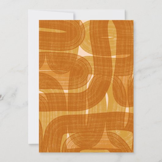 Retro-Bögen und -Linien, gelbe Hochzeiten Einladung (Rückseite)