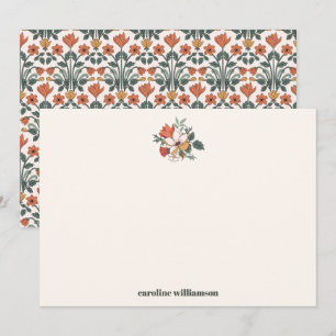 Retro Bohemian Florales Nouveau Hochzeitsdusche Cu Dankeskarte