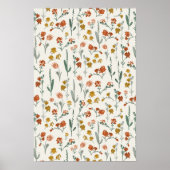 Retro-Bohemien-Wildblumen-Botanik-Kunst Poster (Vorne)