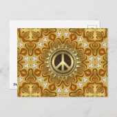 Retro Bohemisch Groove Peace Symbol Postkarte (Vorne/Hinten)