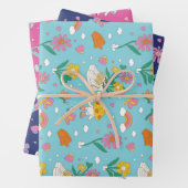 Retro Bohemische Blumengarten Blumenmuster Geschenkpapier Set (Beispiel)