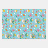 Retro Bohemische Blumengarten Blumenmuster Geschenkpapier Set (Vorderseite)