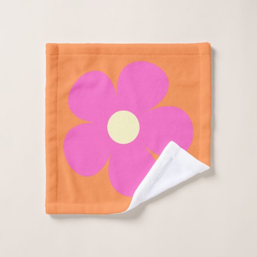 Retro Bohemisches Blumenmuster Badhandtuch Set (Waschlappen)