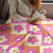 Retro Bohemisches Blumenmuster Fleecedecke