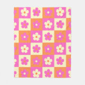 Retro Bohemisches Blumenmuster Fleecedecke (Vorderseite)