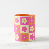 Retro Bohemisches Blumenmuster Zweifarbige Tasse (Mittel)