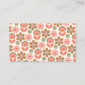 Retro Boho 70er Blume Pink Green Wedding RSVP Begleitkarte (Rückseite)