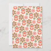 Retro Boho 70er Blume Rosa Grüne Hochzeit Einladung (Rückseite)